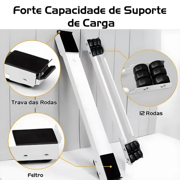 Suporte Base C/ Rodinhas Ajustável Máquina Lavar, Fogão E Móveis 200kg